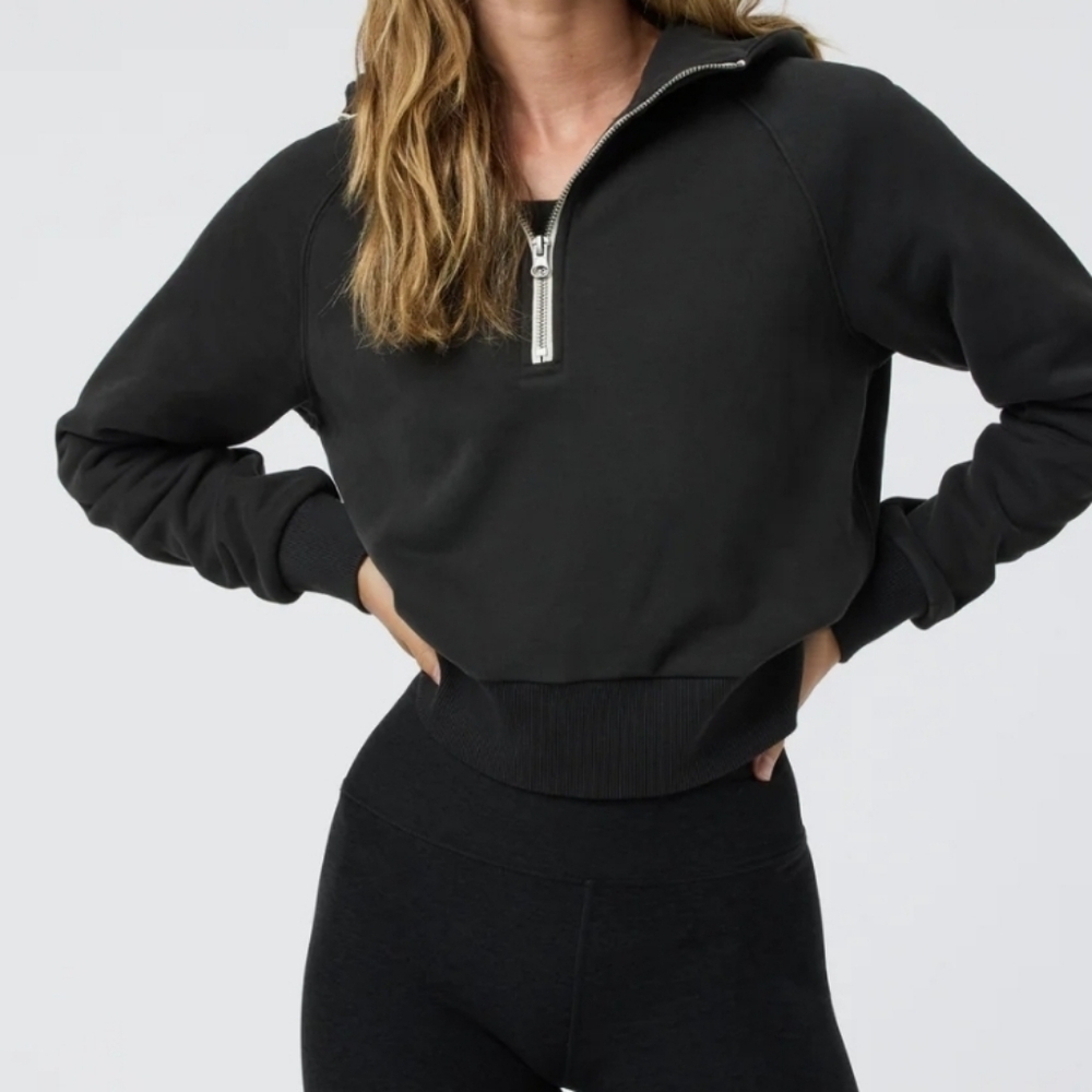 Gently Uses Vuori Restore Washed Black Half-Zip Sweatshirt - Size S